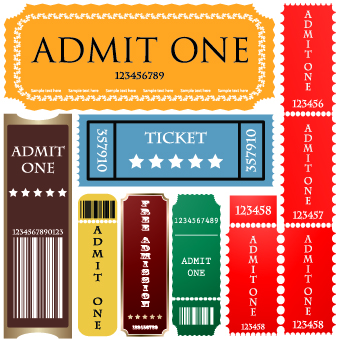 free vector European and american movie ticket clip art